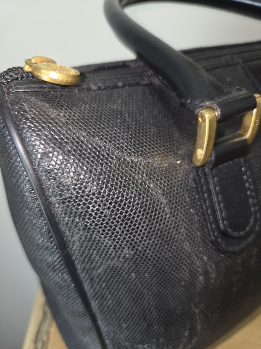 Fendi Black Structured Top-Handle Satchel with Gold Hardware - Picture 6 of 16
